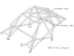 kit de jaula de seguridad multipunto T45 para BMW E46 Compact. Certificado por la FIA