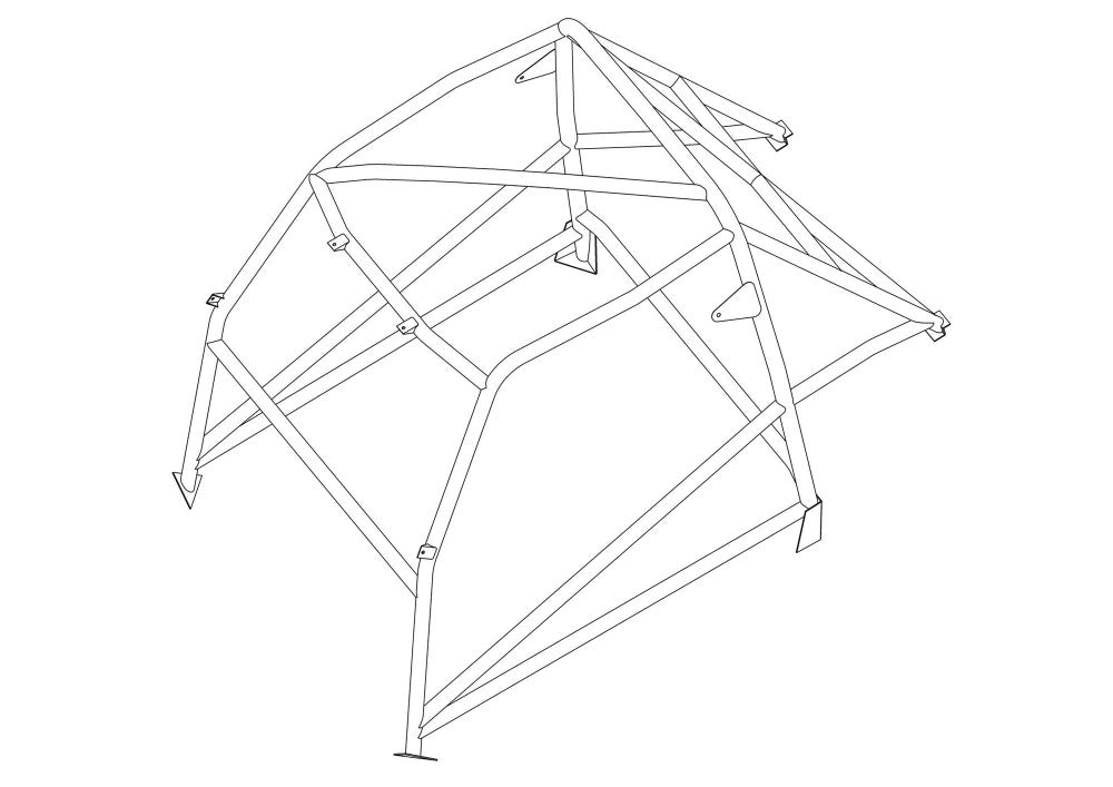 Kit de jaula de seguridad T45 histórico A40 MK2 de AUSTIN. Cumple con el Anexo K de MS UK