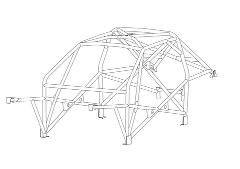 BMW E36 4dr Step 2 International Multipoint T45 roll cage kit. FIA Certificated 