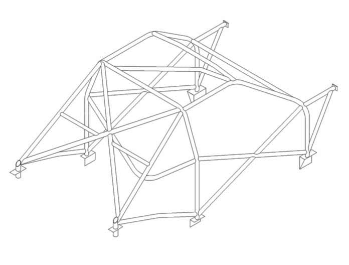 Kit de jaula de seguridad multipunto CDS para CITROEN Saxo International. Certificado por la FIA