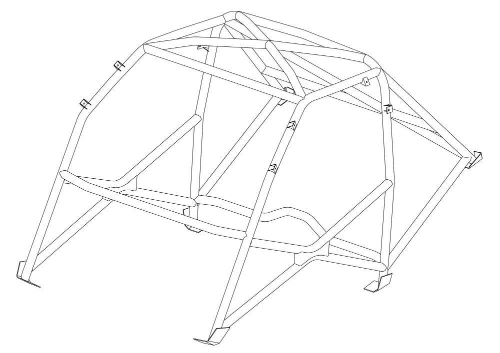 kit de jaula de seguridad T45 histórica FORD Escort Mk1. Certificado FIA según el Apéndice K