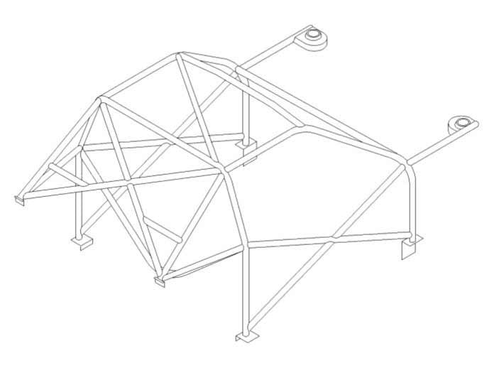 kit de jaula de seguridad multipunto CDS internacional HONDA Civic EG6. Certificado por la FIA