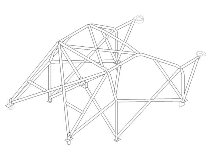 Kit de jaula de seguridad Multipoint T45 HONDA Integra 'R' DC5. Cumple con MS UK