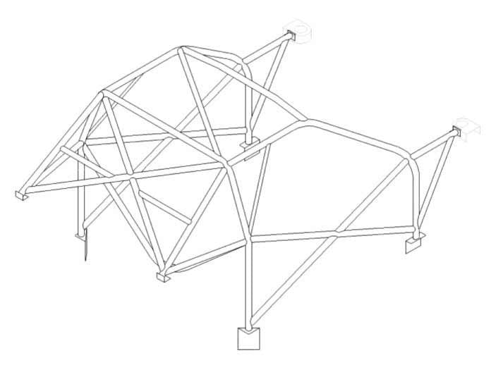 Kit de jaula de seguridad multipunto CDS internacional NISSAN Sunny. Certificado por la FIA