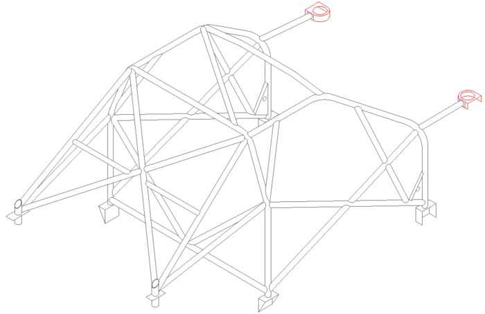 Kit de jaula de seguridad multipunto T45 para PEUGEOT 206 Internacional. Certificado por FIA / MSUK
