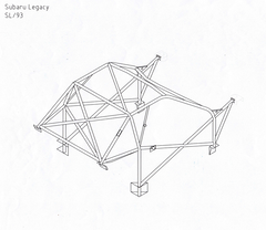 Subaru Legacy Multipoint T45 roll cage kit. FIA Certificated 