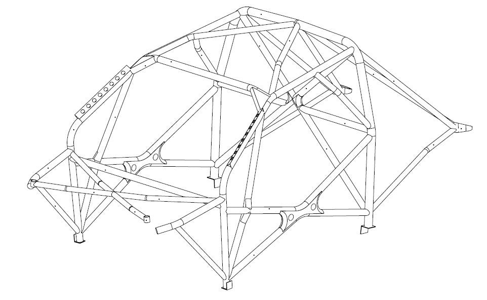 kit de jaula de seguridad multipunto T45 GrpN internacional SUBARU Impreza GVB. Certificado por la FIA