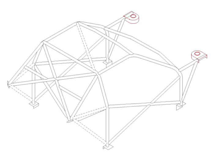 Kit de jaula antivuelco multipunto internacional T45 para VAUXHALL Astra Mk 2/3. Certificado por la FIA/MSUK.