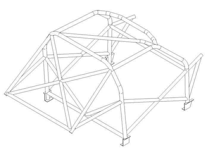Kit de jaula antivuelco multipunto CDS internacional para Volkswagen Golf Mk4. Certificado por la FIA.
